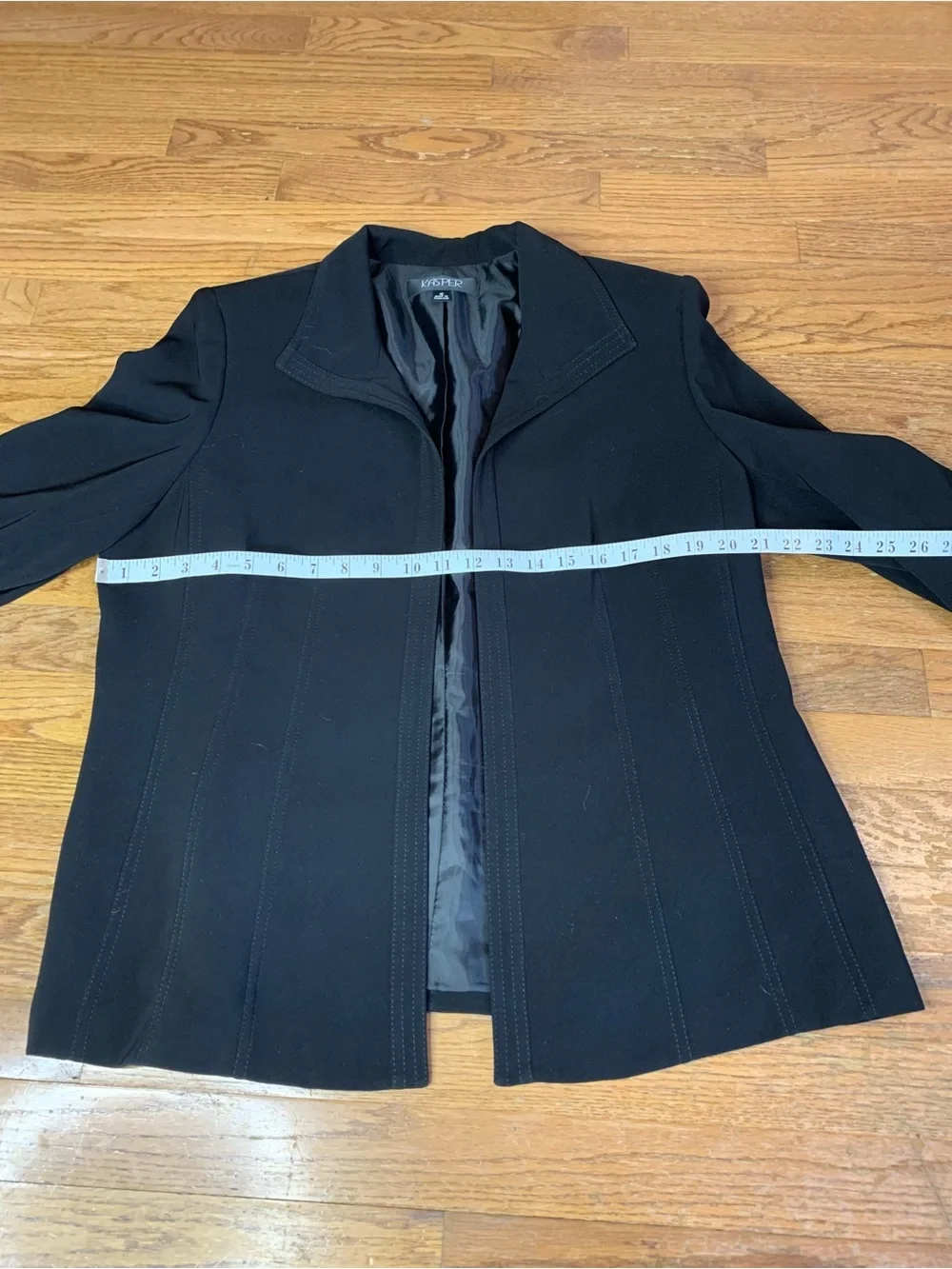 Kasper Black Structured Blazer Jacket – Size 16 – Professional Office Wear - Picture 7 of 8